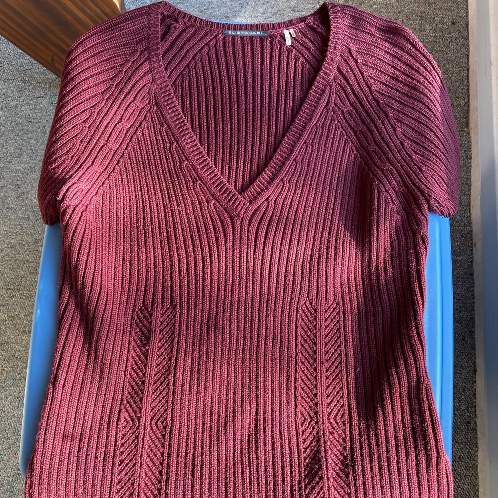 Short sleeve heavy sweater